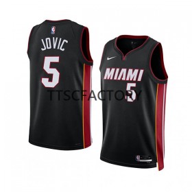 Herren NBA Miami Heat Trikot Nikola Jovic 5 Nike 2022-23 Icon Edition Schwarz Swingman